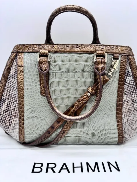 BRAHMIN silver and bronze Handbag