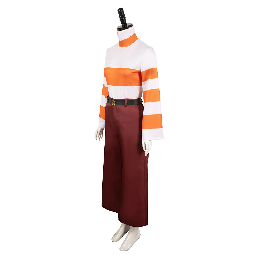 Inside Out 2 2024 Anxiety Orange Striped Suit Movie Character Cosplay Costume Outfits Halloween Carnival Suit